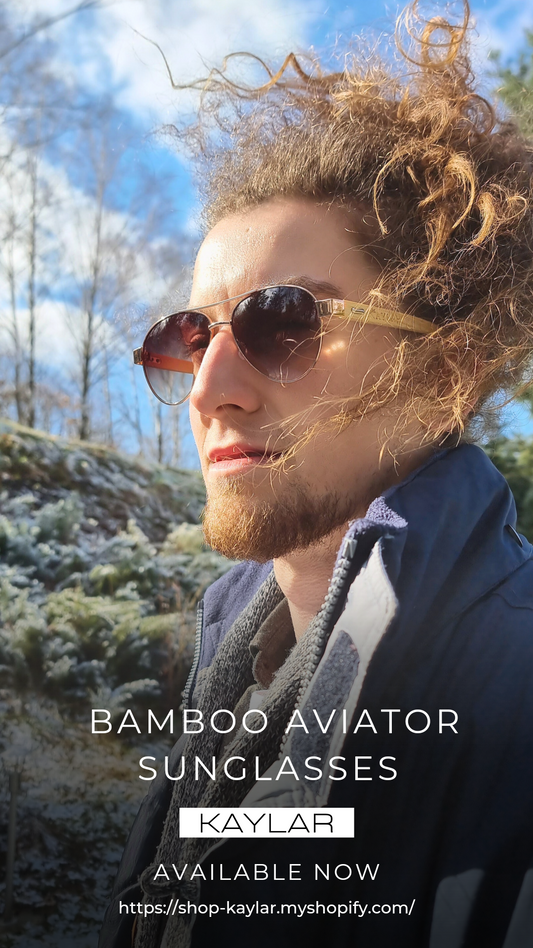 Kaylar Aviator Bamboo Eco-Sunglasses